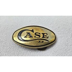 Case Belt Buckle Mens Gold Tone Solid Brass Oval Western Logo Case XX Taiwan